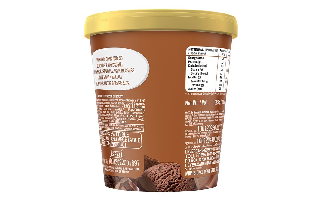 Kwality Walls Darkly Divine Chocolate Sensation    Cup  700 millilitre